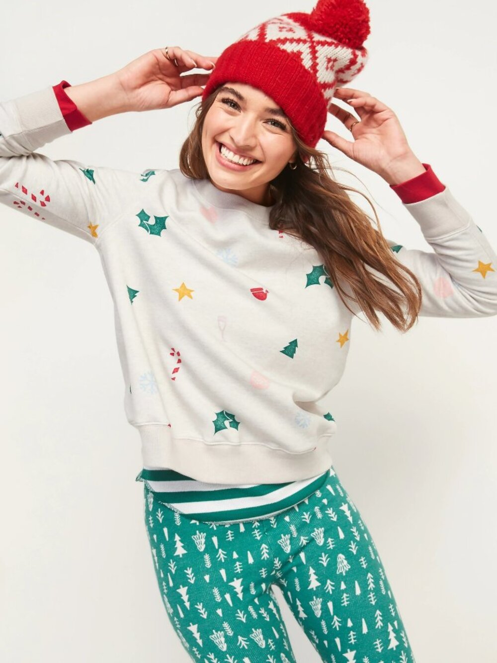 Old Navy Cozy Christmas Graphic French Terry Sweatshirt for Women Size L Large